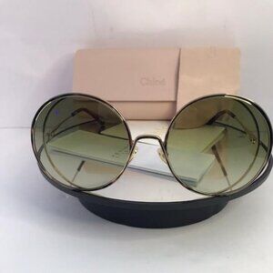 New Original Chloe Gold & Green Round Sunglasses HANAH COLLECTION